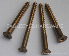 Silicon bronze wood screws