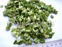 Freeze dried green bell pepper