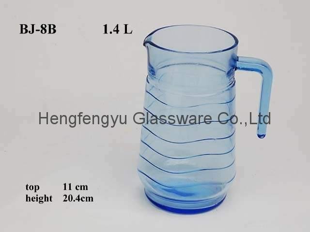 pressed glass water jar 2