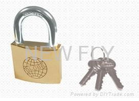 Globe Brand Polished Brass Padlock 