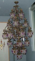 Purple crystal Chandelier