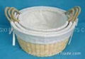 Rattan basket in round with fabric