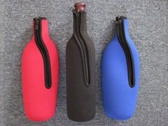 Neoprene Wine Bottle Cooler With Slide Fastner