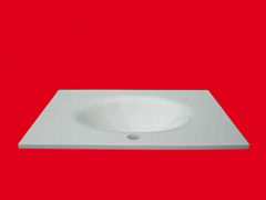 glass-stone white basin