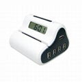 5 Port USB 2.0 HUB with LCD Clock