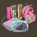 all kinds of plastic bags with fashion designs on the bags. the sewing bags, ect