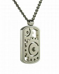 Gear Pattern Stainless Steel Pendant