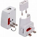 Universal travel adapter with USB 1