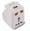 Universal travel adapter with USB 2