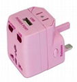 Universal travel adapter with USB 3