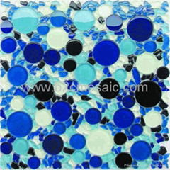 Freedom mix round Crystal Glass mosaic blue