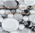 Black and white round glass mosaic