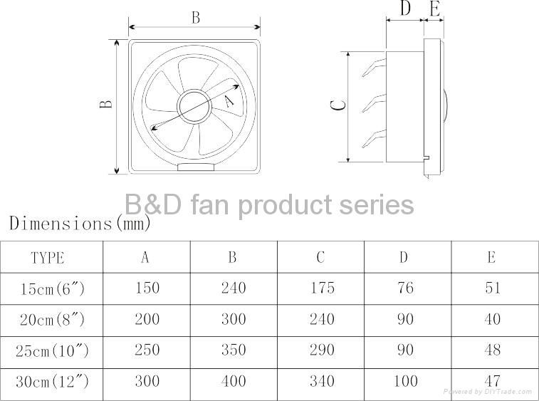 Louver type exhaust fan(full plastic type) - APB-D - OEM (China ...