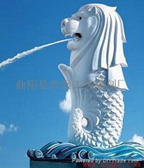 魚尾獅雕塑 