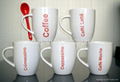 250cc ceramic coffee mug/cup with red spoon 1