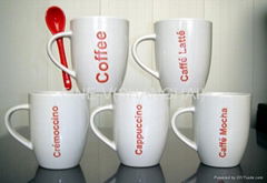 250cc ceramic coffee mug/cup with red