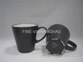 Ceramic matte black coffee mug