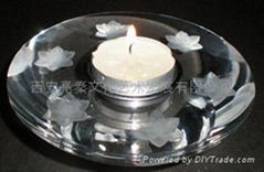 Crystal Lotus candleholder + spraying carving