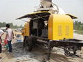 Trailer mounted concrete pump