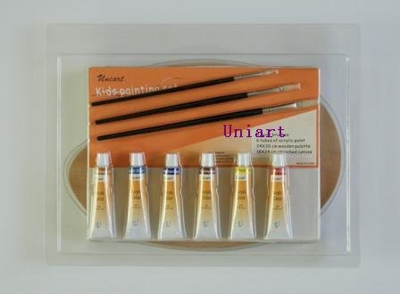 kid's canvas and paint color sets