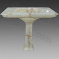 White onyx bathroom pedestal sink