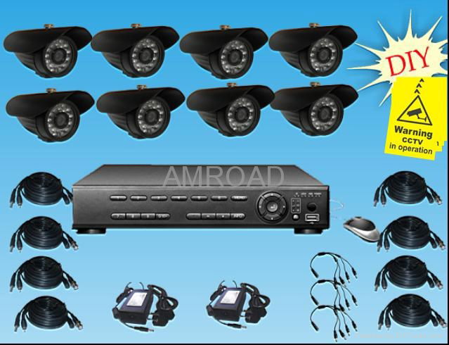 8 channel H.264 CCTV REAL TIME Standalone DVR+CCTV camera Kit