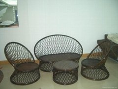HW896 4 Pieces Indoor or Outdoor Leisure Bamboo Furniture Set