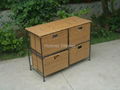 HW834C 4 Cases Steel Frame Rattan Weave Cabinet Furniture 2