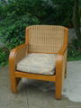 HW826S Woven Rattan Wicker Solid Wood Furniture Armchair 1