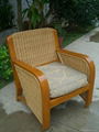 HW826S Woven Rattan Wicker Solid Wood Furniture Armchair 2