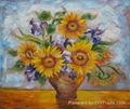 flower printed oil painting