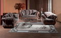 Antique royal solid wood furniture leather/fabric sofa set living room furniture 3