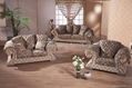 Antique royal solid wood furniture leather/fabric sofa set living room furniture 4