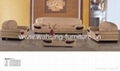 Antique royal solid wood furniture leather sofa set living room furniture 2