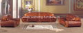 Antique royal solid wood furniture leather sofa set living room furniture 5