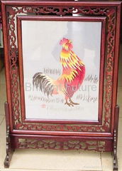 Double-sided embroidery;crow of rooster 