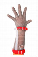 U-SAFE cuffed metal mesh gloves