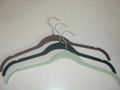 plastic Flocked shirt hanger with indents 1