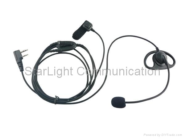 Two Way Radio Earphone D Shape with Boom Microphone and Finger PTT(GT-E015)