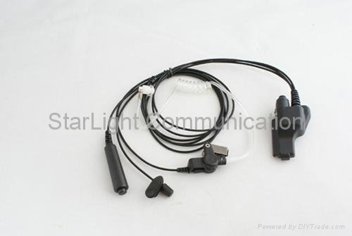 Two Way Radio Three-wire Transparent Acoustic Tube Earpiece with Barrel PTT 