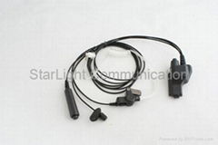 Two Way Radio Three-wire Transparent Acoustic Tube Earpiece with Barrel PTT