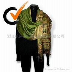 2012 NEW STYLE Wool Silk Blended Jaquard Pashmina SCARF SHAWL