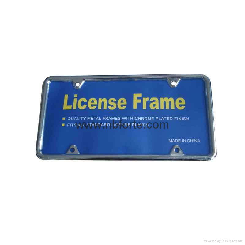 Iron chrome license plate frame