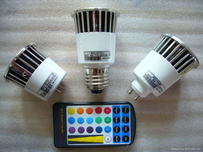 RGB LED light 5W with remote controller 4