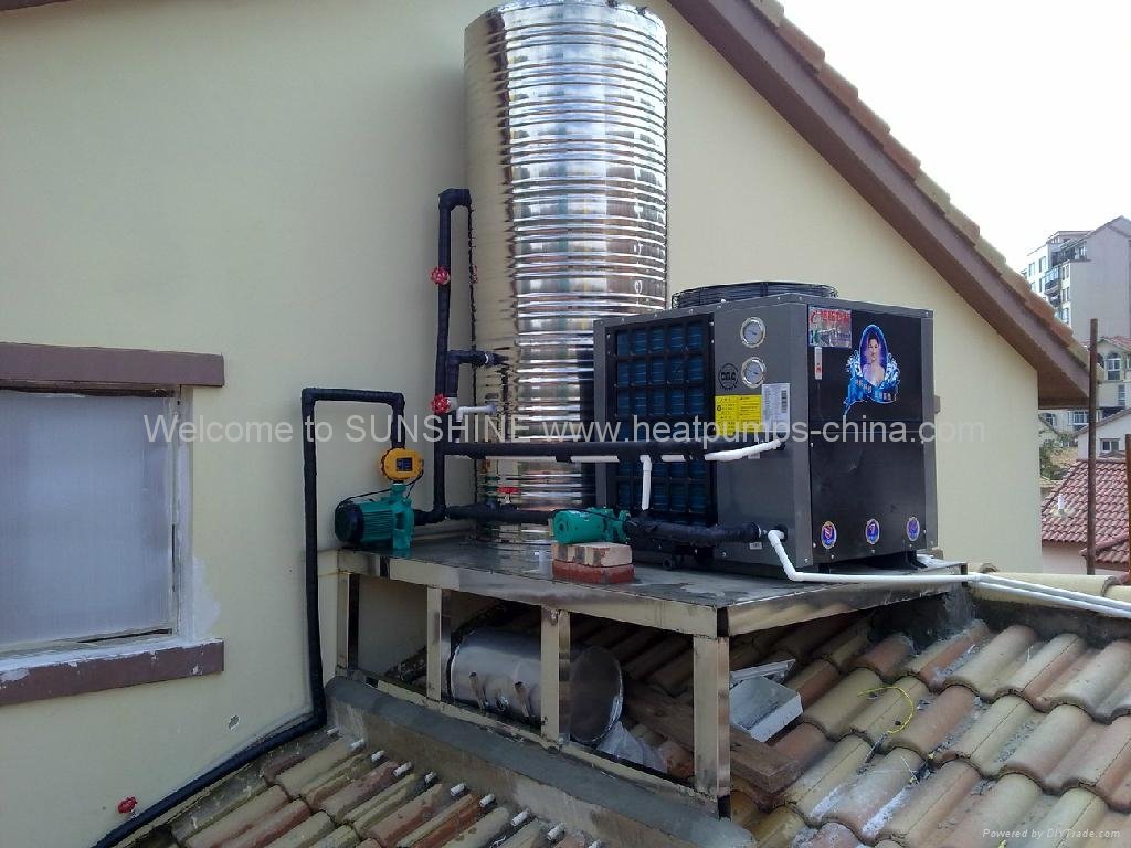 Low temperature Air to water/Air source heat pump water heater with R404A-10KW 3