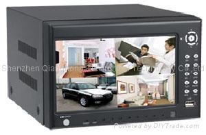 4ch H.264 DVR-4Video+FixedTFT+RemoteControl+HDD(500G)+4 Channel Power Output