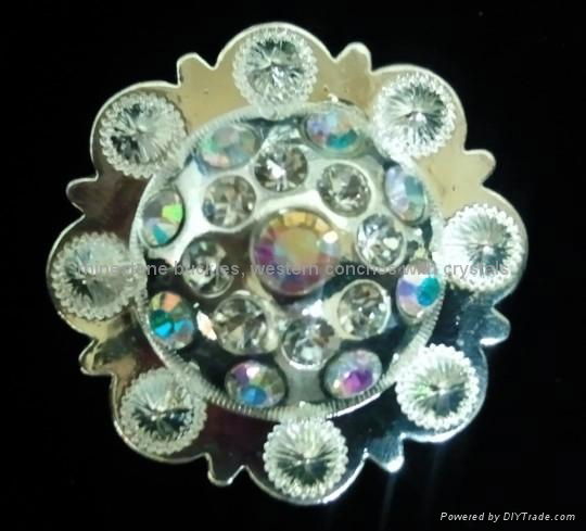 Conchos with crystal trims