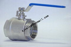 304/316L stainless steel 2pc ball valve threaded