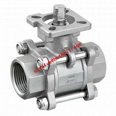 stainless steel CF8 CF8M CF3M 1000WOG 3pc ball valves with mounting flange