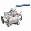 stainless steel 3PC ball valve, tri-clover end, sanitary grade